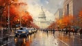Capitol Hill Symphony: Impressionistic Portrait of Washington\'s Political Heartbeat