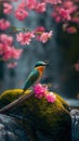 AI creates clear images of Blue-tailed bee-eater, bee-eater, Merops philippinus, birds