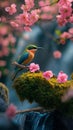 AI creates clear images of Blue-tailed bee-eater, bee-eater, Merops philippinus, birds