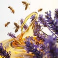 AI creates image of bees sucking nectar from lavender flower stamens