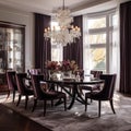 AI creates an image of the interior design of a dining room Royalty Free Stock Photo