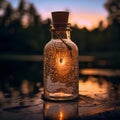 AI creates image, keep love in clear glass bottle