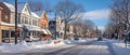 AI creates image of typical landscape, in city, houses, a little bit of snow,