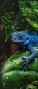 AI creates images of blue lizard lizards gekko hyper realism realistic photography