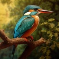 AI creates images of Common European Kingfisher (Alcedo atthis),