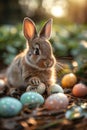 AI creates images of Easter Day, easter bunny.