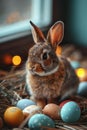 AI creates images of Easter Day, easter bunny.