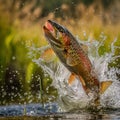 AI creates images of freshwater fish in rice fields, Royalty Free Stock Photo