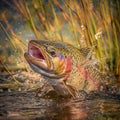 AI creates images of freshwater fish in rice fields, Royalty Free Stock Photo