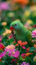 AI creates images of a green parrot