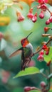 AI creates images of hummingbirds flying Royalty Free Stock Photo