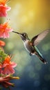 AI creates images of hummingbirds flying Royalty Free Stock Photo