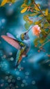 AI creates images of hummingbirds flying Royalty Free Stock Photo