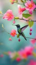 AI creates images of hummingbirds flying Royalty Free Stock Photo