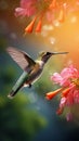 AI creates images of hummingbirds flying Royalty Free Stock Photo