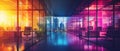 AI creates images, images of the inside of work buildings, offices,