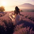 AI creates images of lavender fields Provence photography Royalty Free Stock Photo