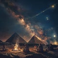 AI creates images, Milky Way landscapes