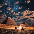 AI creates images, Milky Way landscapes