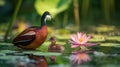 AI creates images of a Pheasant-tailed Jacana bird