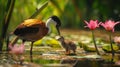 AI creates images of a Pheasant-tailed Jacana bird