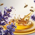 AI creates images of propolis, Beehive, with bees flying to the hive. Royalty Free Stock Photo
