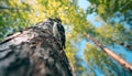 AI creates images of A woodpecker is standing in a tall tree,