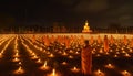 AI creates sharp images of monks meditating and practicing Dhamma.