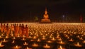 AI creates sharp images of monks meditating and practicing Dhamma.