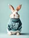 AI Cute animals, Rabbit in a sweater