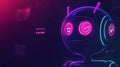 AI Cyber Space Support Service Online Robot Icon Design Generative AI