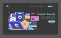 AI Cybersecurity. Flat Vector Illustration