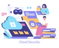 AI Cybersecurity. Flat Vector Illustration Royalty Free Stock Photo