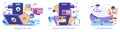 AI Cybersecurity. Flat Vector Illustration
