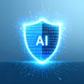AI Cybersecurity Shield Protecting Digital Data Royalty Free Stock Photo