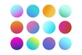 Set of circular gradients, sphere buttons. Multicolored, bright colored.