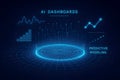 AI dashboards and predictive modeling with glowing digital interface artificial intelligence technology Royalty Free Stock Photo