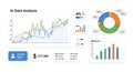 AI Data Analysis Dashboard with Charts and Graphs Royalty Free Stock Photo