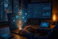 Ai data analytics cloud computing network technology Royalty Free Stock Photo