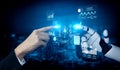 AI Data Analytics for Performance Metrics Visualization Motif Royalty Free Stock Photo