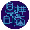 AI Data Collection and Processing icon. Vector thin line illustration Royalty Free Stock Photo