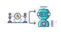 AI Data Flow Robotics Integration Technology Flat Icon, vector design Generative AI Royalty Free Stock Photo