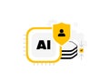 AI data minimization principle icon concept. Secure processing ai data minimization - collect no more data than Royalty Free Stock Photo