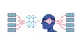 AI Data Processing: Human-Computer Interface Neural Network, vector design Generative AI Royalty Free Stock Photo