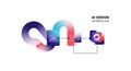 AI Design Workflow Concept with Abstract Flow Royalty Free Stock Photo