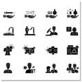 AI diagnostic glyph icons set Royalty Free Stock Photo