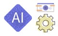 Artificial Intelligence Symbol with Digital Interface and Gear Icon Representing Technology and Automation Royalty Free Stock Photo