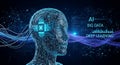 AI Digital Brain and Deep Learning Network Royalty Free Stock Photo