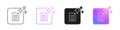 AI Document Icons for Artificial Intelligence Content, Writing and Automation Line and Solid Icon Set. AI Information Royalty Free Stock Photo