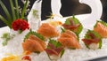 Seafood Sashimi Platter, Salmon, Arctic Shell, Lobster Royalty Free Stock Photo